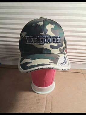 Vietnam Vet Camo Baseball Cap Adult Adjustable Embroidered